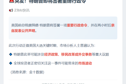 特朗普周六签令并发表声明