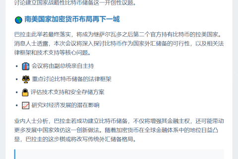 巴拉圭副总统拟议比特币储备会议