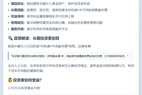 证监会：长期持有基金免收销售服务费