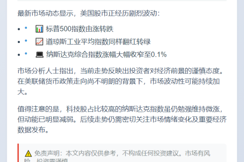美股三大股指下跌