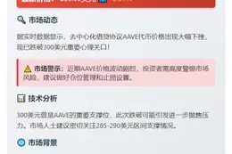 ```
AAVE跌破300美元
```