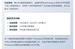 2025年前8月筹资192亿美元