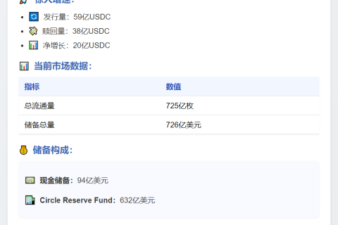 USDC流通量7天增20亿枚