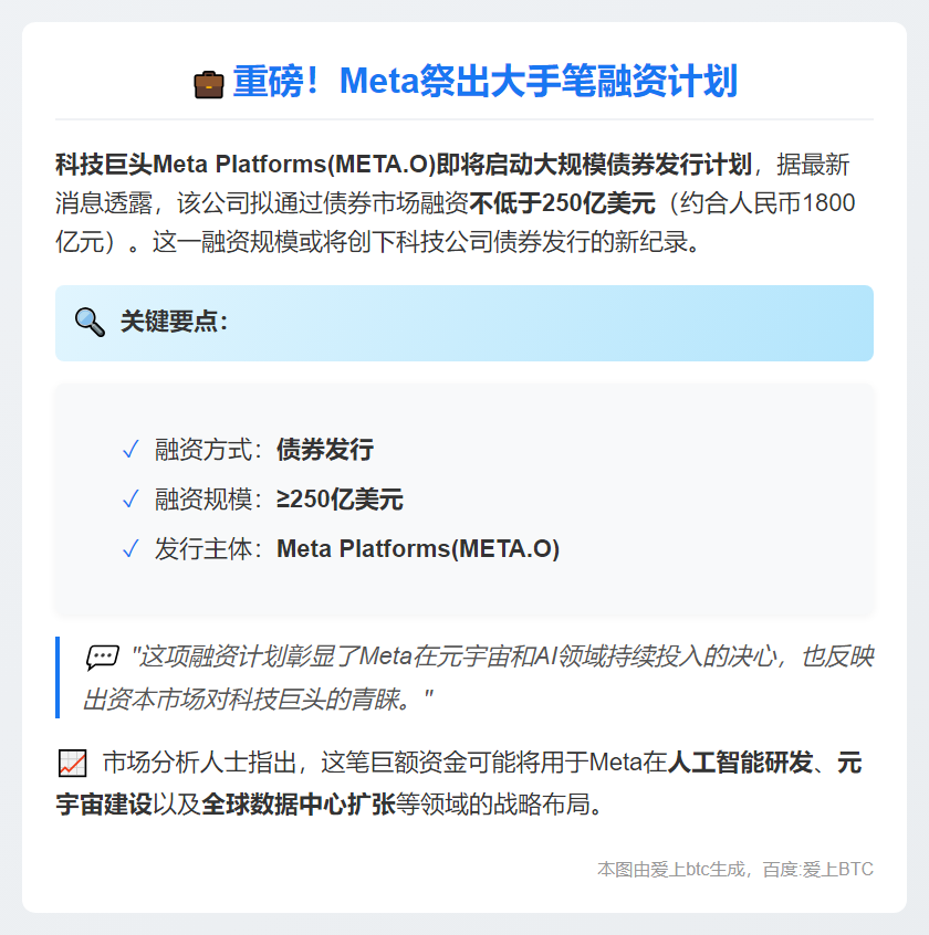 Meta计划发债筹资250亿美元