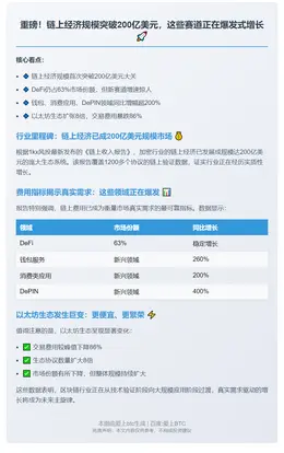 链上经济破200亿美元，需求驱动行业成熟