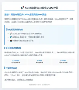 Kalshi支持Base原生USDC存款