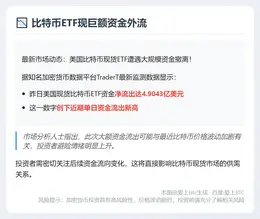 美比特币ETF单日净流出4.9亿美元