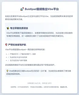 Buidlpad推出早期融资平台Vibe