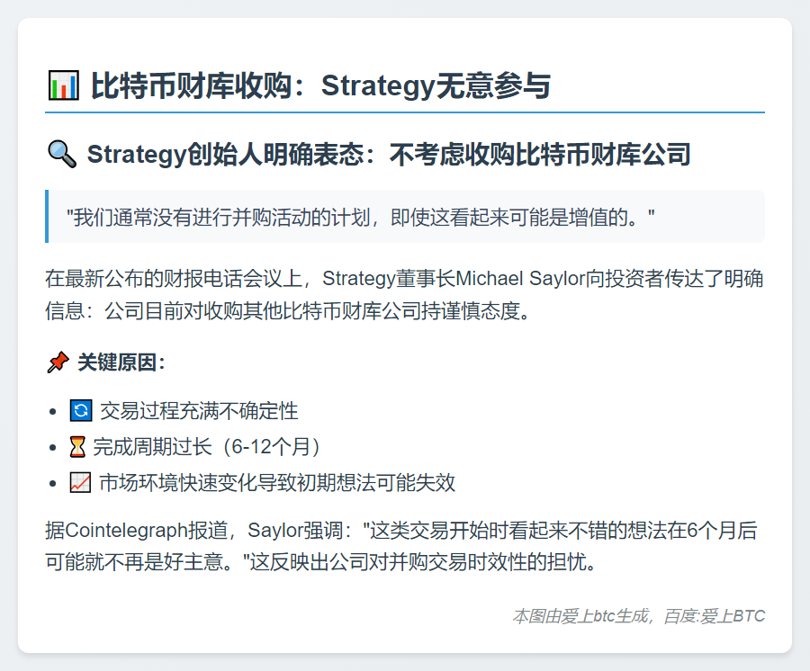 比特币财库收购：Strategy无意参与