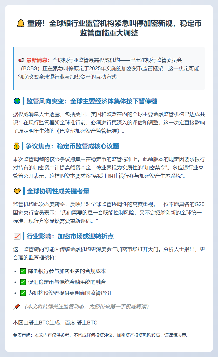 巴塞尔委员会重审明年加密新规