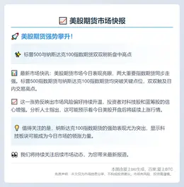 美股期货盘中冲高
