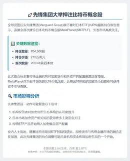 先锋集团买入210万美元MetaPlanet股票
