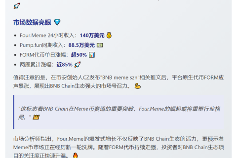 BNB链Meme平台Four.Meme日收超Pump.fun