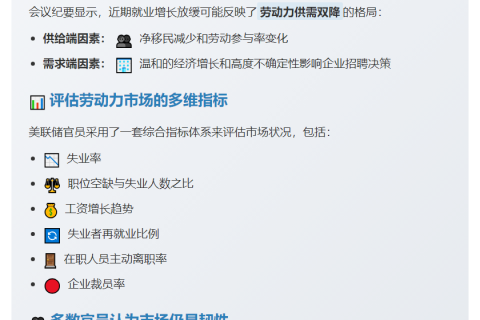 美联储纪要：就业市场未显著恶化