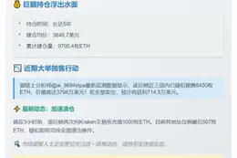 巨鲸转千枚ETH至Kraken