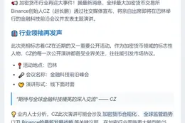 CZ亲临巴林金融科技峰会演讲