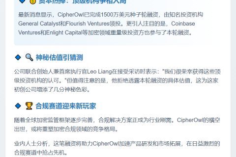 CipherOwl获1500万美元种子融资