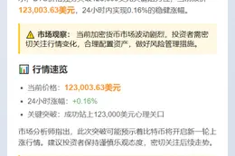 BTC冲破12.3万美元