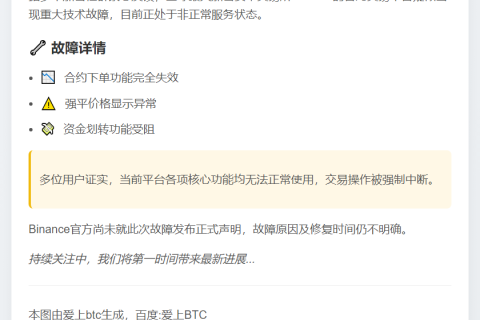 Binance合约宕机，无法下单