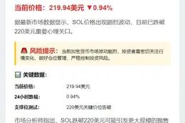 SOL跌破220美元