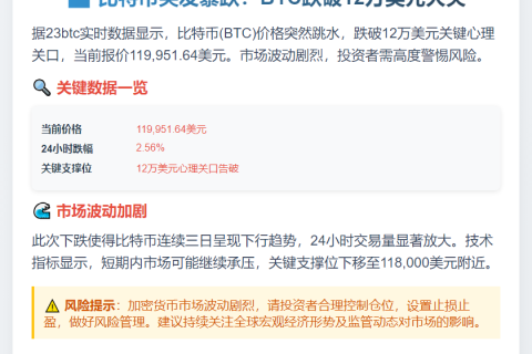 比特币跌破12万美元
