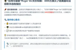 "比特币耶稣"Roger Ver支付4800万和解
