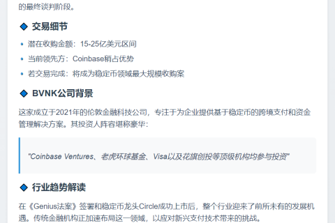 Coinbase联手Mastercard竞购BVNK
