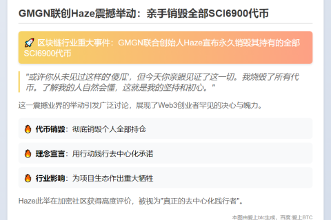 GMGN联创Haze销毁SCI6900代币