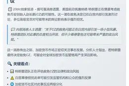 特朗普拟赦免CZ引白宫质疑