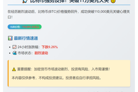 比特币突破11万美元