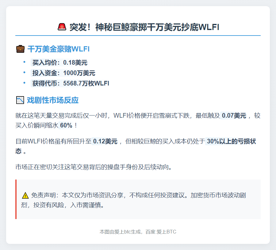 WLFI凌晨斥资1000万美元购币