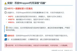 币安WBTC等代币深夜暴跌