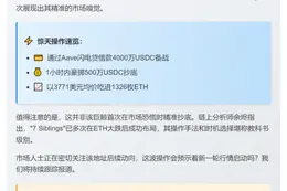 巨鲸7 Siblings斥500万USDC购1326枚ETH