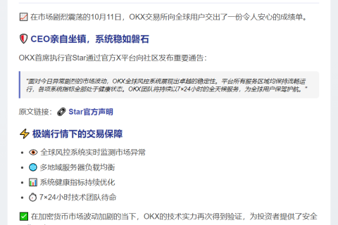 OKX风控系统今日稳抗极端行情