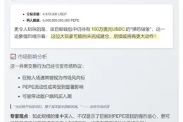 巨鲸497万USDT买入6008亿PEPE