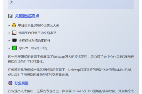 Uniswap日交易量90亿美元零压力