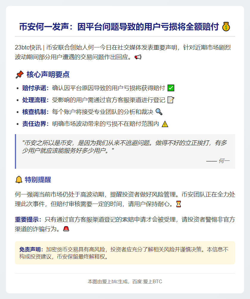 币安亏损可联系客服登记赔付