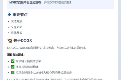 MGBX上线DOGX现货交易