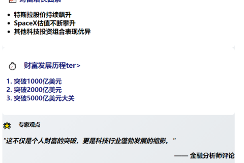 马斯克身家首破5000亿美元