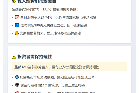 TAO币价突破380美元