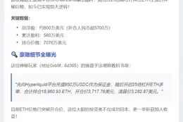 巨鲸25倍做多ETH浮盈800万