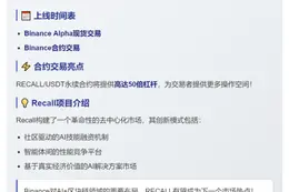 Binance将上线Recall（RECALL）