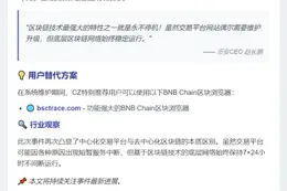 CZ：区块链永不停机，网站偶需维护