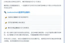 巨鲸加仓2亿BTC空单 爆仓价12.1万