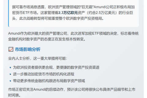 Amundi进军加密ETF市场
