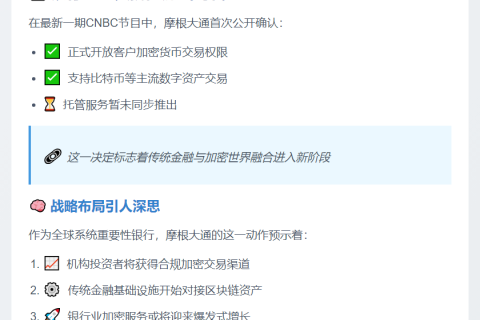 摩根大通允许客户交易加密货币