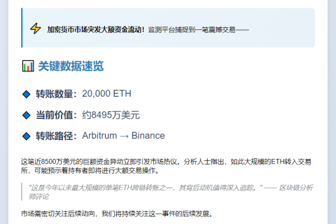 2万ETH转至币安