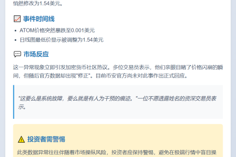 币安ATOM日线图最低价异常修改