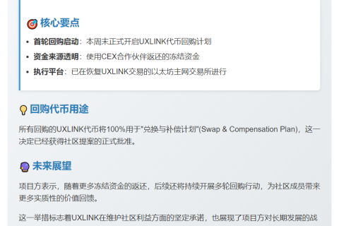 UXLINK启动首批回购，用于兑换补偿