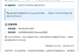 1.64亿USDT转入Binance